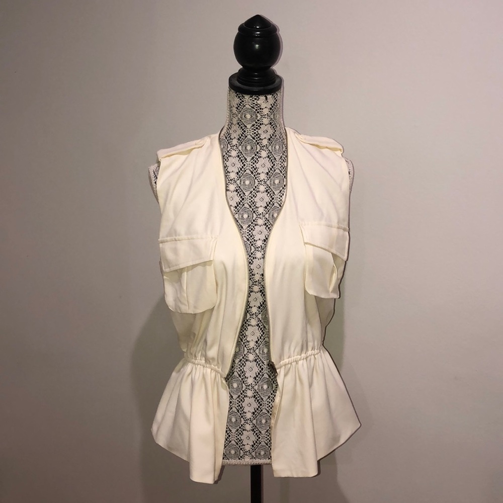 Peplum Bottom Pocket Vest